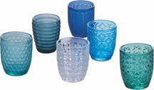 Villa d'Este Home Vandglas Geometrie Ocean - Blå - 350 ml - 6 stk.