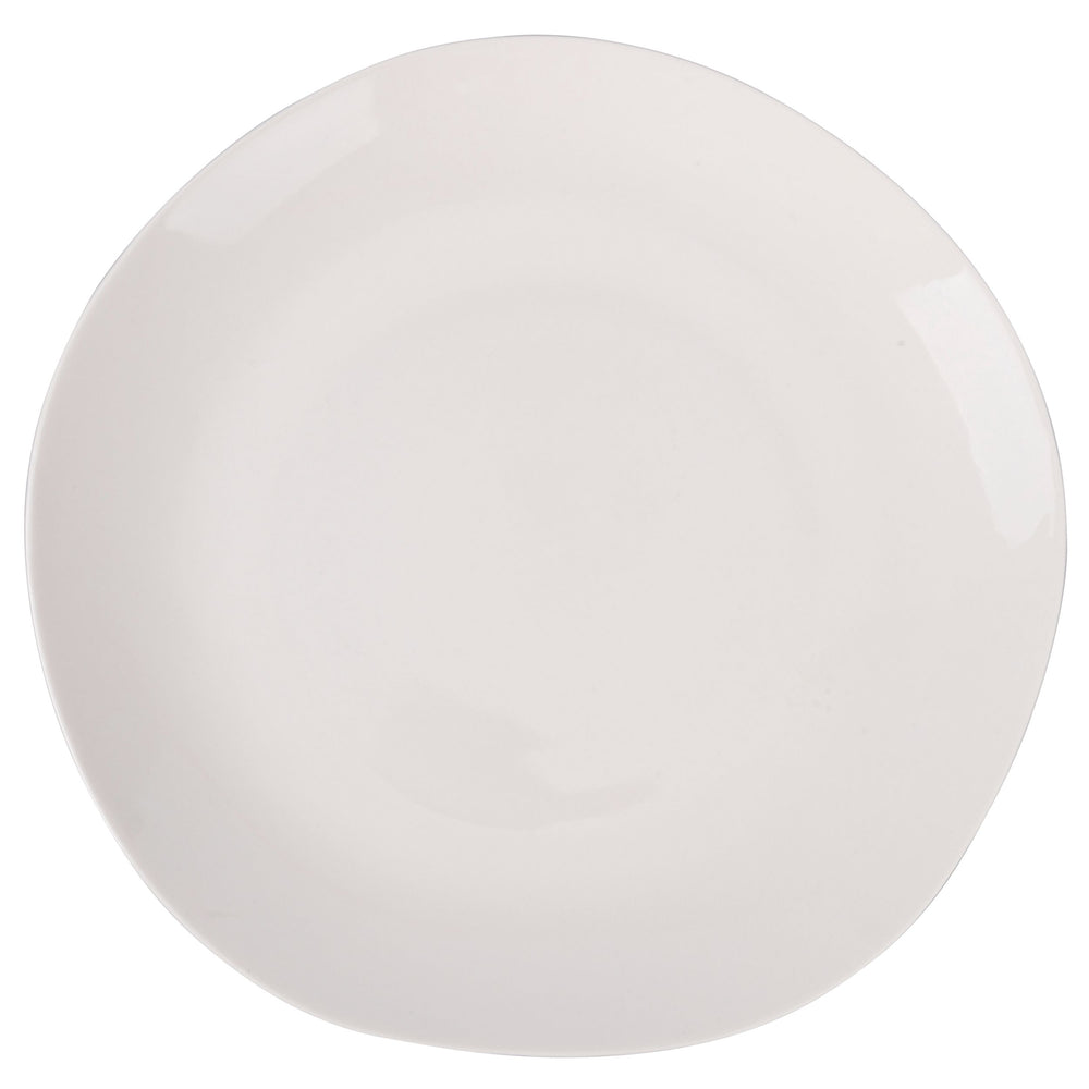 Villa d'Este Home Serviesset Wave Hvid Porcelæn 18-delt / 6 personer - 6 middagstallerkener, 6 morgenmadstallerkener og 6 dybe tallerkener