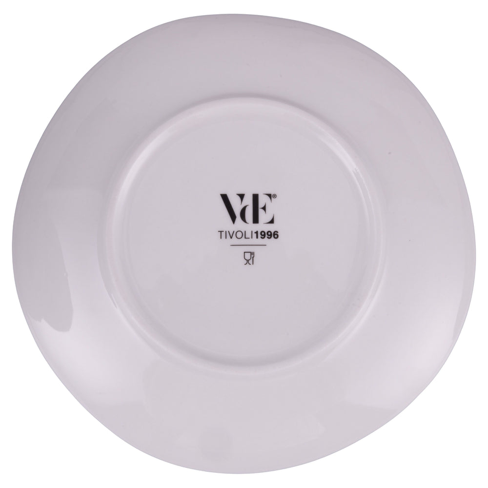 Villa d'Este Home Serviesset Wave Hvid Porcelæn 18-delt / 6 personer - 6 middagstallerkener, 6 morgenmadstallerkener og 6 dybe tallerkener