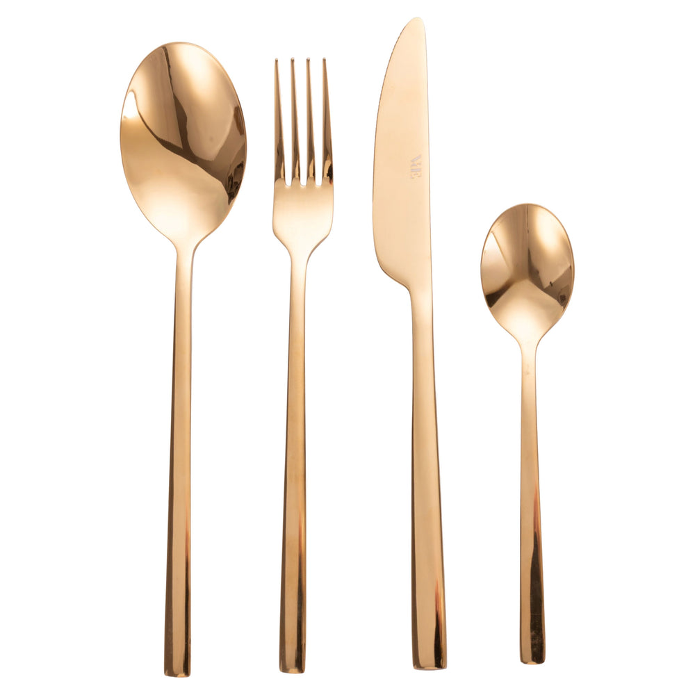 Villa d'Este Home Bestikset Stylo - Guld - 24 dele / 6 personer