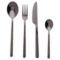 Villa d'Este Home Bestikset Stylo - Sort - 24 dele / 6 personer
