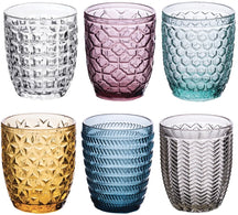 Villa d'Este Home Vandglas Geometrie Multicolor - 300 ml - 6 stk.