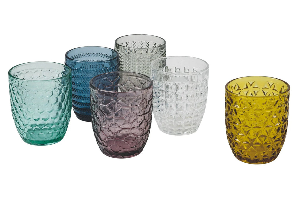 Villa d'Este Home Vandglas Geometrie Multicolor - 300 ml - 6 stk.