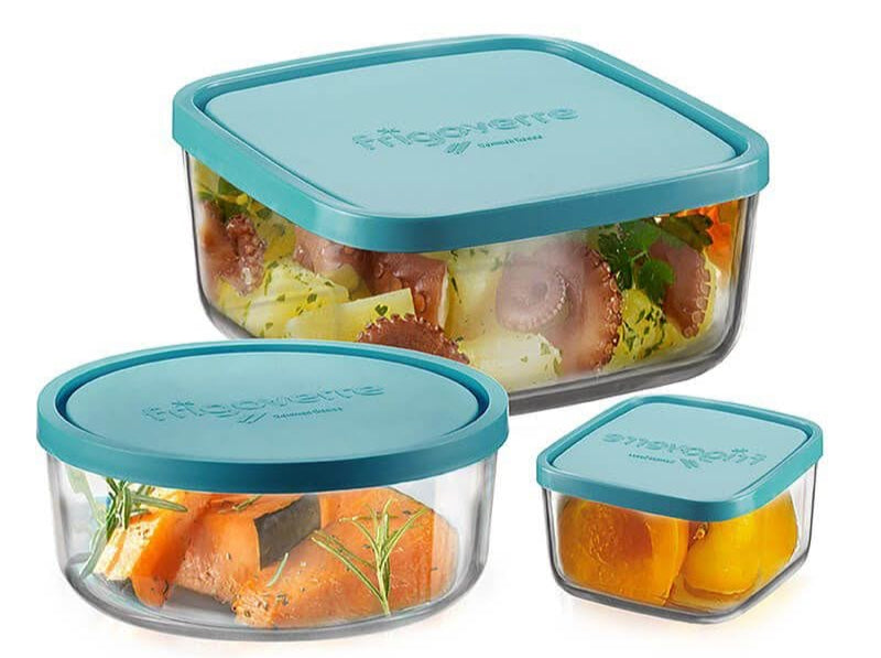 Bormioli Rocco Vershoudbakjes Frigoverre - Glas - Blå - 3 stk.