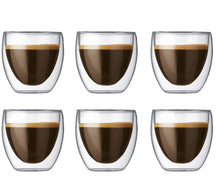 Bodum Dubbelwandige Espresso glas Pavina - patenteret ventil - 80 ml - 6 stk.