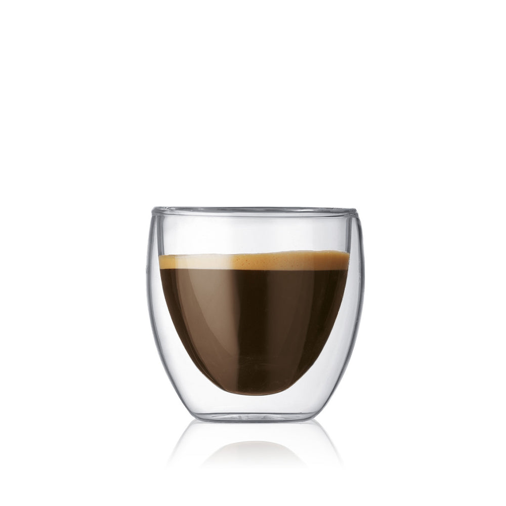 Bodum Dubbelwandige Espresso glas Pavina - patenteret ventil - 80 ml - 6 stk.