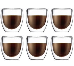 Bodum Dubbelwandige kaffe- / teglas Pavina - patenteret ventil - 250 ml - 6 stk.