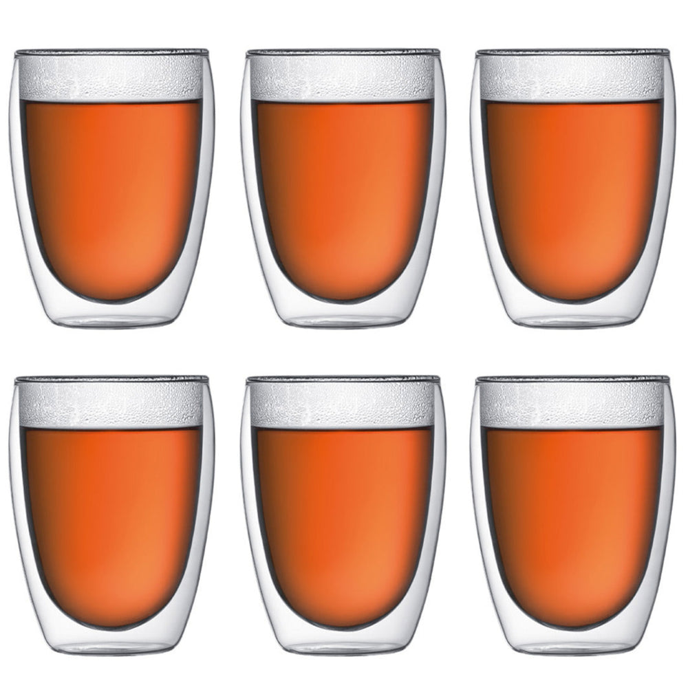 Bodum Dubbelwandige kaffe- / teglas Pavina - patenteret ventil - 350 ml - 6 stk.