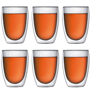 Bodum Dubbelwandige kaffe- / teglas Pavina - patenteret ventil - 350 ml - 6 stk.
