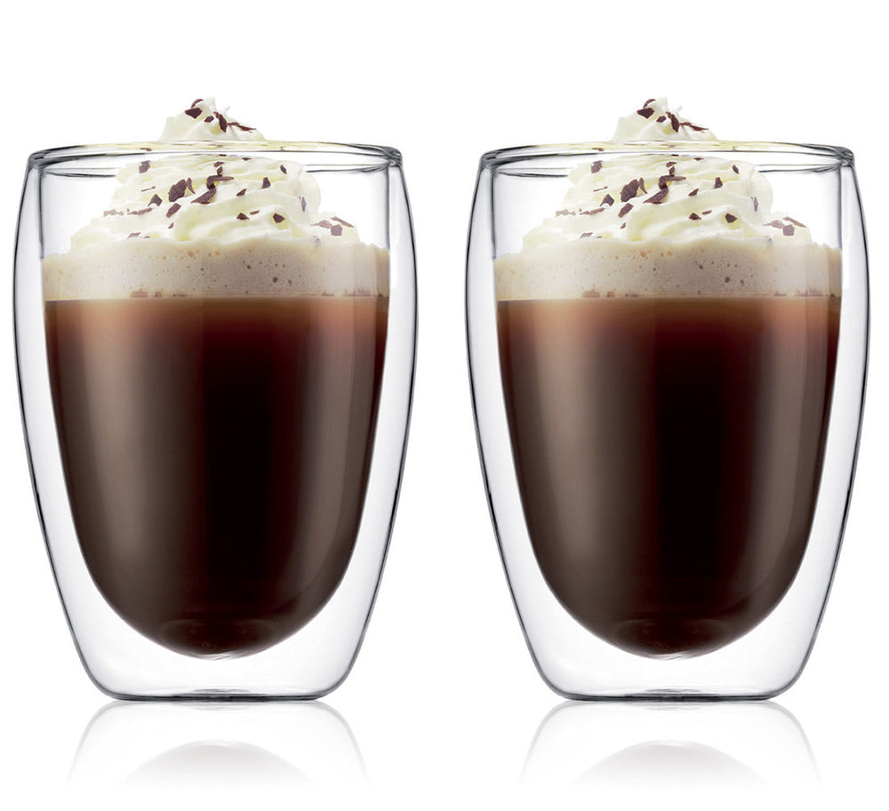 Bodum Dubbelvæggede kaffe- / teglas Pavina - patenteret ventil - 320 ml - 2 stk.