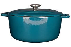 Cosy & Trendy Braadpan med låg Fontestic Gietijzer Green Heron Ø 28 cm / 6.8 Liter - emaljeret non-stick belægning