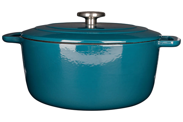 Cosy & Trendy Braadpan med låg Fontestic Gietijzer Green Heron Ø 28 cm / 6.8 Liter - emaljeret non-stick belægning