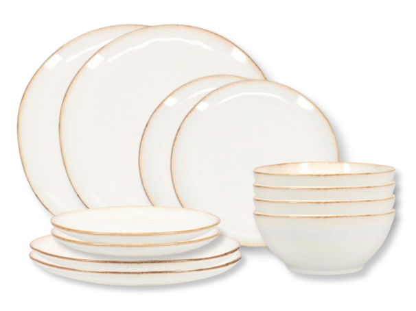 Salt & Pepper Serviesset Artisan Hvid 12-delt / 4 personer - 4 middagstallerkener, 4 morgenmadstallerkener og 4 skåle