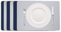 Cookinglife Placemats - Dobbelt så meget - Vegansk læder - Grå / Blå 46 x 33 cm - 6 Stykker