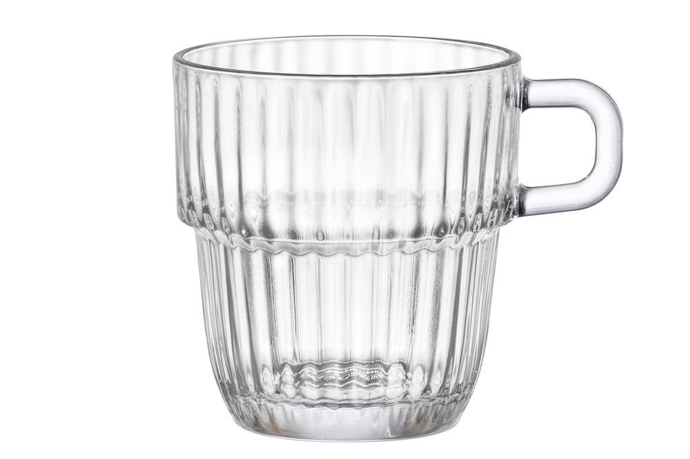 Bormioli Rocco Theeglazen - Koffiekopjes med øre - Stapelbar - Barshine 250 ml - 6 Stykker