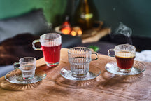Bormioli Rocco Latte Macchiato Glas - Irish Coffee Glas - Kaffe Kopper med Håndtag - Stapelbar - Barshine 315 ml - 6 Stykker