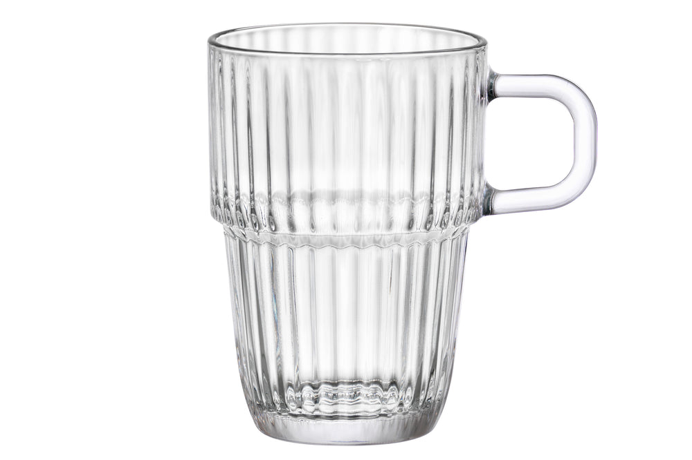Bormioli Rocco Latte Macchiato Glas - Irish Coffee Glas - Kaffe Kopper med Håndtag - Stapelbar - Barshine 315 ml - 6 Stykker