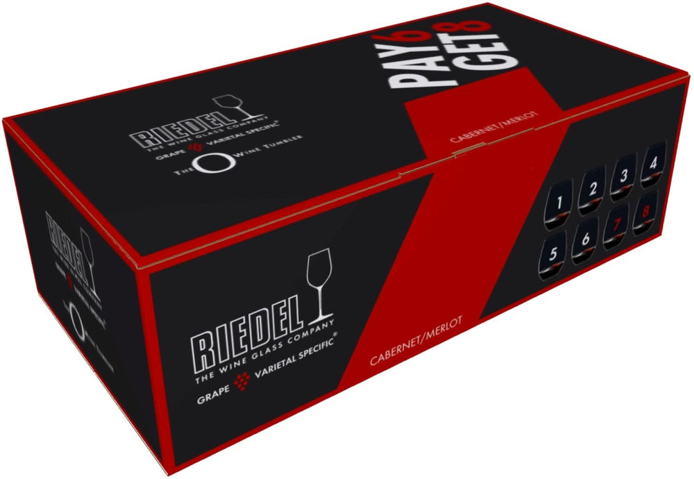 Riedel Røde Vinglas O Wine - Cabernet / Merlot - 600 ml - Betal 6 Få 8