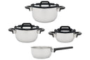 Cookinglife Pannenset Stay Cool 7-Delig - RVS - Kookpan Ø 16, 20, 24 cm & Steelpan Ø 16 cm - egnet til alle varmekilder