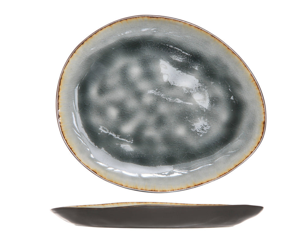 Cosy & Trendy Morgenmadstallerkener / Desserttallerkener Organic - Laguna Blue Grey - 20 x 16 cm - 4 Styk
