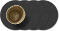 LIND DNA Underlag Nupo - Læder - Sort - ø 10 cm - 4 Stykker
