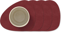 LIND DNA Underlag Nupo - Læder - Rød - 13 x 11 cm - 4 Styk