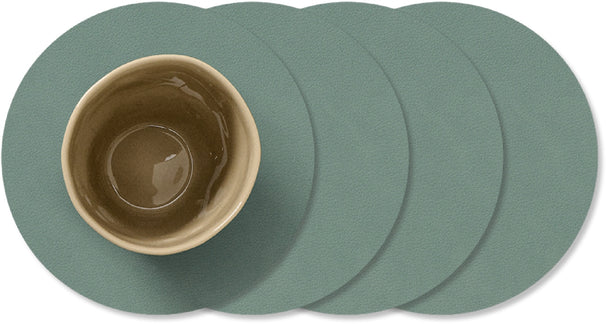 LIND DNA Underlag Nupo - Læder - Pastel Green - ø 10 cm - 4 Styk