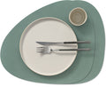 LIND DNA Placemats Nupo - Læder - Pastel Grøn - Buet - 44 x 37 cm - 2 Styk