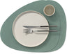 LIND DNA Placemats Nupo - Læder - Pastel Grøn - Buet - 44 x 37 cm - 2 Styk