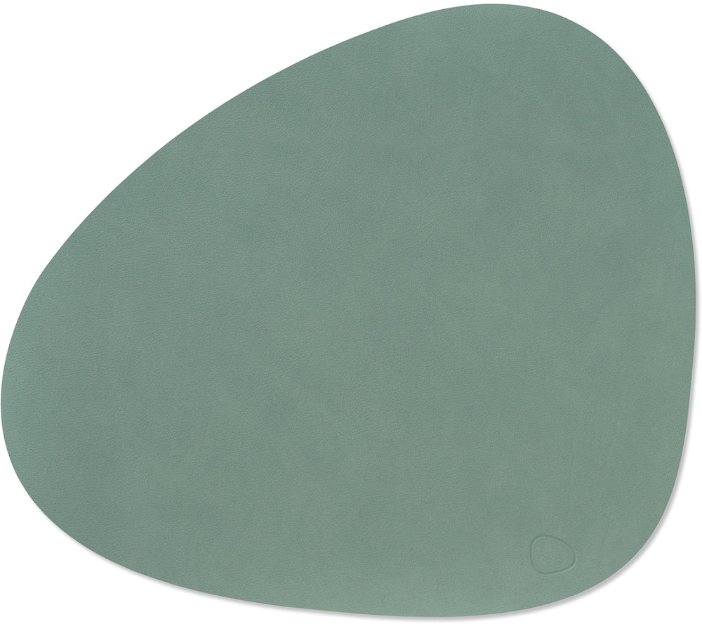LIND DNA Placemats Nupo - Læder - Pastel Grøn - Buet - 44 x 37 cm - 2 Styk