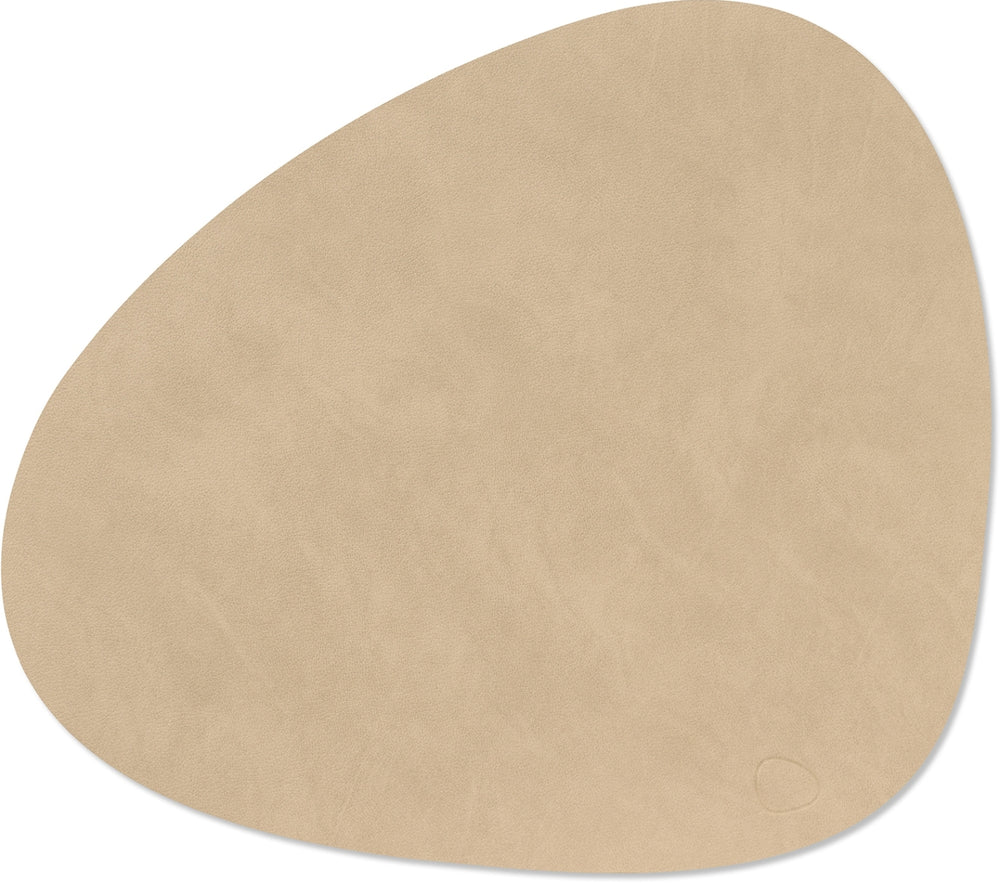 LIND DNA Placemats Nupo - Læder - Sand - Curved - 44 x 37 cm - 2 Styk