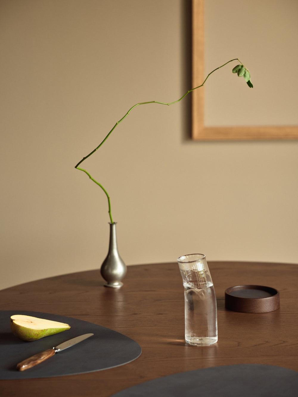 LIND DNA Placemats Nupo - Læder - Antracit - Buet - 44 x 37 cm - 2 Stykker