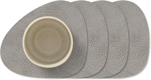 LIND DNA Underlag Hippo - Læder - Antracitgrå - 13 x 11 cm - 4 Stykker