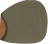 LIND DNA Placemats Nupo - Læder - Army Green / Nature - Kurvet - dobbelt-sidet - 44 x 37 cm - 2 Styk