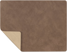 LIND DNA Placemats Nupo - Læder - Brun / Sand - dobbelt-sidet - 45 x 35 cm - 2 Styk