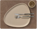 LIND DNA Placemats Nupo - Læder - Brun / Sand - dobbelt-sidet - 45 x 35 cm - 2 Styk