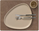 LIND DNA Placemats Nupo - Læder - Brun / Sand - dobbelt-sidet - 45 x 35 cm - 2 Styk