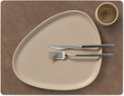 LIND DNA Placemats Nupo - Læder - Brun / Sand - dobbelt-sidet - 45 x 35 cm - 2 Styk