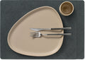 LIND DNA Placemats Hippo - Læder - Black Anthracite - 45 x 35 cm - 2 Stykker