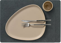 LIND DNA Placemats Hippo - Læder - Black Anthracite - 45 x 35 cm - 2 Stykker