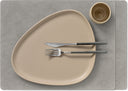 LIND DNA Placemats Hippo - Læder - Antracitgrå - 45 x 35 cm - 2 Stykker