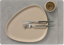LIND DNA Placemats Hippo - Læder - Antracitgrå - 45 x 35 cm - 2 Stykker