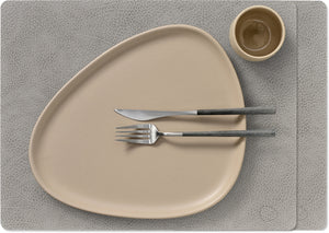 LIND DNA Placemats Hippo - Læder - Antracitgrå - 45 x 35 cm - 2 Stykker