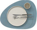 LIND DNA Placemats Nupo - Læder - Lys Blå - Buet - 44 x 37 cm - 2 Stykker
