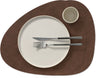 LIND DNA Placemats Nupo - Læder - Mørkebrun - Buet - 44 x 37 cm - 2 Stykker