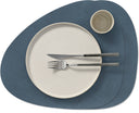 LIND DNA Placemats Nupo - Læder - Mørkeblå - Buet - 44 x 37 cm - 2 Styk