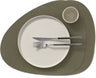 LIND DNA Placemats Nupo - Læder - Army Green - Curved - 44 x 37 cm - 2 Styk