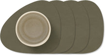 LIND DNA Underlag Nupo - Læder - Army Green - 13 x 11 cm - 4 Styk