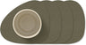 LIND DNA Underlag Nupo - Læder - Army Green - 13 x 11 cm - 4 Styk