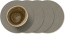 LIND DNA Underlag Nupo - Læder - Flint Grey - ø 10 cm - 4 Styk